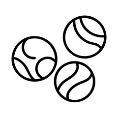 Poster - Three balls vector illustration simple line art design for sports equipment and game related graphics and icons