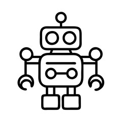 Poster - Cute cartoon robot vector illustration for kids and design projects isolated on white background