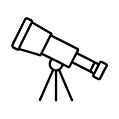 Poster - Telescope icon vector illustration for astronomy stargazing science and education projects simple line drawing