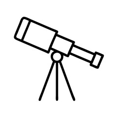 Poster - telescope outline vector for astronomy stargazing and science equipment exploration and observation 