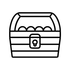 Poster - Treasure chest outline vector illustration for pirate theme and adventure games design element icon art