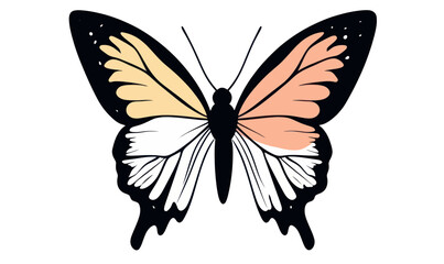 Poster - Minimalist Butterfly Silhouette Vector Illustration with Elegant Wing Design for Graphic Art