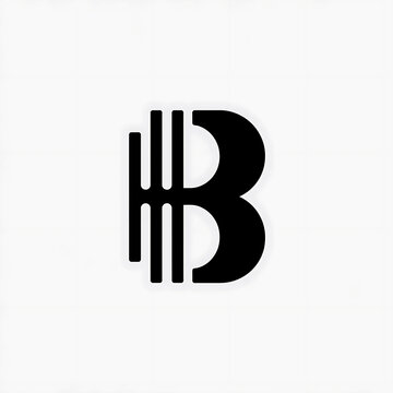 Modern Minimalist 'B' Icon with Vertical Line Design