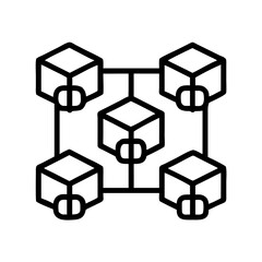 Poster - Blockchain network technology icon vector illustration for decentralized systems and data management platform