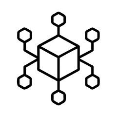 Poster - Decentralized network icon vector illustration representing blockchain technology and distributed system design