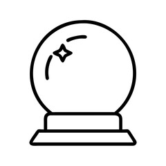 Aufkleber - Outline crystal ball vector icon for fortune telling and magic predictions and future telling design concept