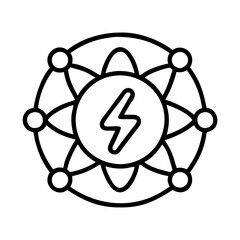 Poster - energy network icon vector design, power connection illustration, lightning bolt symbol, electricity