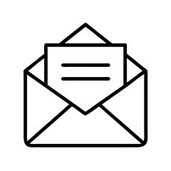 Poster - Open envelope with letter vector icon for email marketing and direct mail campaign design element line art