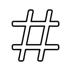 Poster - Hashtag symbol outline vector illustration for social media trending topics and content organization tool