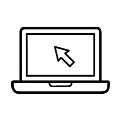Poster - Laptop computer with cursor icon vector illustration for technology and business related designs one hundred