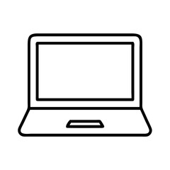 Poster - Laptop computer vector icon for technology and business use in graphic design and user interface development