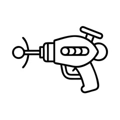 Poster - Retro ray gun toy blaster illustration vector graphic design for laser weapon and space adventure theme icon