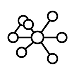 Aufkleber - Network connection diagram with nodes and lines for data structure visualization and communication design
