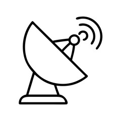 Poster - Satellite dish antenna vector illustration for communication broadcast and signal transmission design element