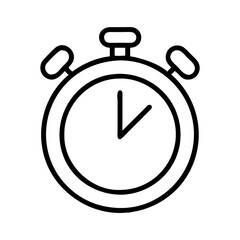 Poster - Stopwatch timer icon vector illustration for time management and productivity tracking in outline style