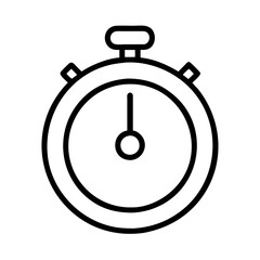 Poster - Stopwatch timer icon vector illustration for time management and productivity in black and white outline style
