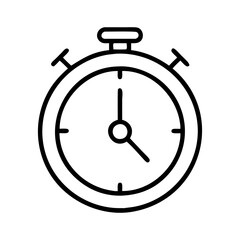 Poster - Stopwatch icon vector outline illustration of timer for sports and time management applications and design 