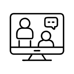 Poster - Online meeting video conference call vector icon for remote work and communication discussion presentation