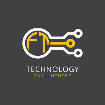 initial monogram for technology logo with circle style design
