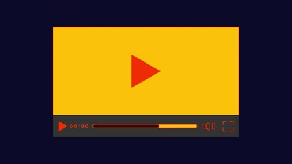 Poster - Animated video player icon with glitch effect. Alpha channel