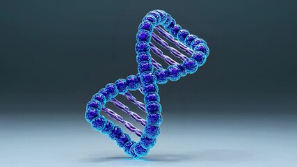 Poster - Abstract Rotating Chromosome Structure in Blue and Purple Colors