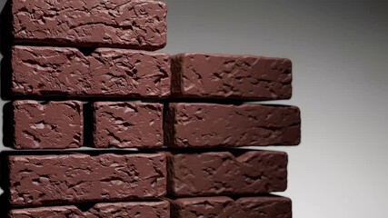Poster - Close-Up of Textured Red Brick Wall Showing Simple Details