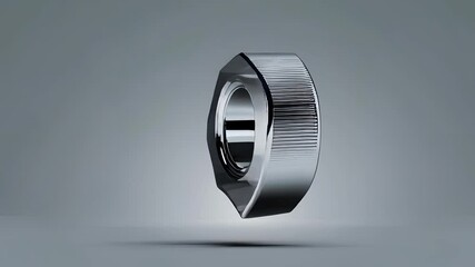 Poster - Rotating Metallic Nut Component on a Gradient Background