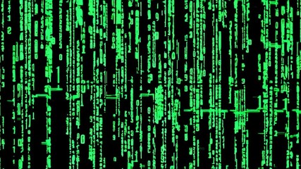 Poster - Matrix Style Digital Rain Background in Green Color Palette