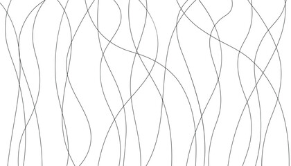 Aufkleber - Hand drawn straight and wave lines collection. smooth lines element set. set of long different monochrome thin stripes