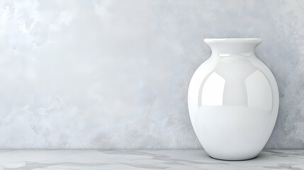 Poster - Elegant White Vase on a Minimalist Background in Soft Lighting