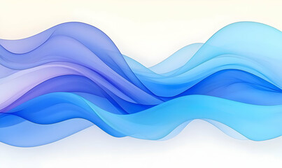 Poster - Blue and White Gradient Waves Flowing Across a Soft Background