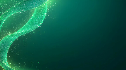 Poster - Elegant Green Genetic Background with Abstract Wave Design