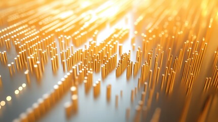 Array of golden pins