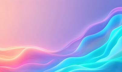 Poster - Futuristic Glowing Circuit Board Texture with Soft Waves and Colors