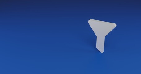 Poster - Isolated realistic white funnel symbol with shadow. Located on the right side of the scene. 3d illustration on transparent background
