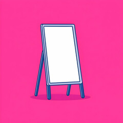 Poster - Stylish Mirror Icon Reflecting Beauty on Bright Pink Background