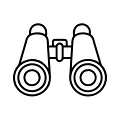 Poster - binoculars vector icon illustration, optical instrument for distance viewing, travel and exploration