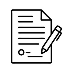 Aufkleber - Contract agreement signing document with pen vector illustration for business and legal purposes