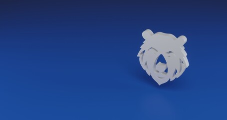 Poster - Isolated realistic white bear head icon with shadow. Located on the right side of the scene. 3d illustration on transparent background