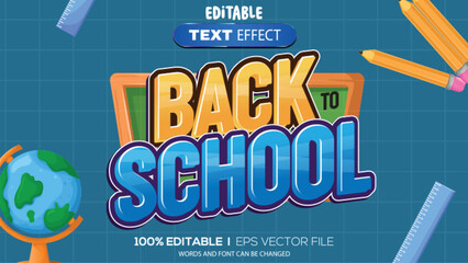 Poster - 3d text effect back to school theme