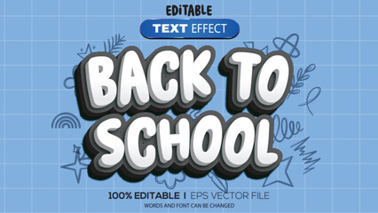 Poster - 3d text effect back to school theme