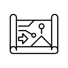 Poster - Strategic roadmap planning icon vector design for business strategy and project management workflow chart 100