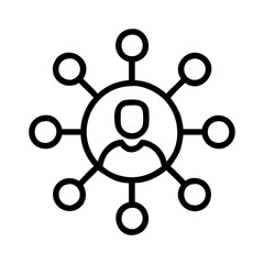 Poster - Person network connection icon vector social media connections and communication networking relationship 100