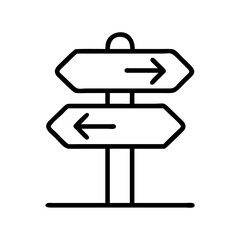 Poster - Directional signpost vector icon illustration for navigation and travel destination with arrow symbols design