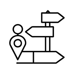 Poster - Direction sign location pin gps navigation map pointer travel route destination guide journey wayfinding 100
