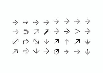 Poster - Collection of Dotted Arrow Icons in Various Directions