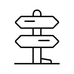 Poster - Directional signpost vector icon illustration for navigation and route finding and travel destinations