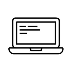 Poster - Laptop computer vector icon for technology and business concept with blank screen for presentation use case