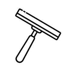 Poster - Window squeegee cleaning tool vector icon illustration for household chores and glass surface maintenance