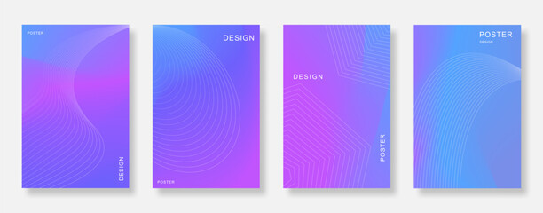 abstract minimalist line wave poster background set. elegant book cover template design. suitable fo